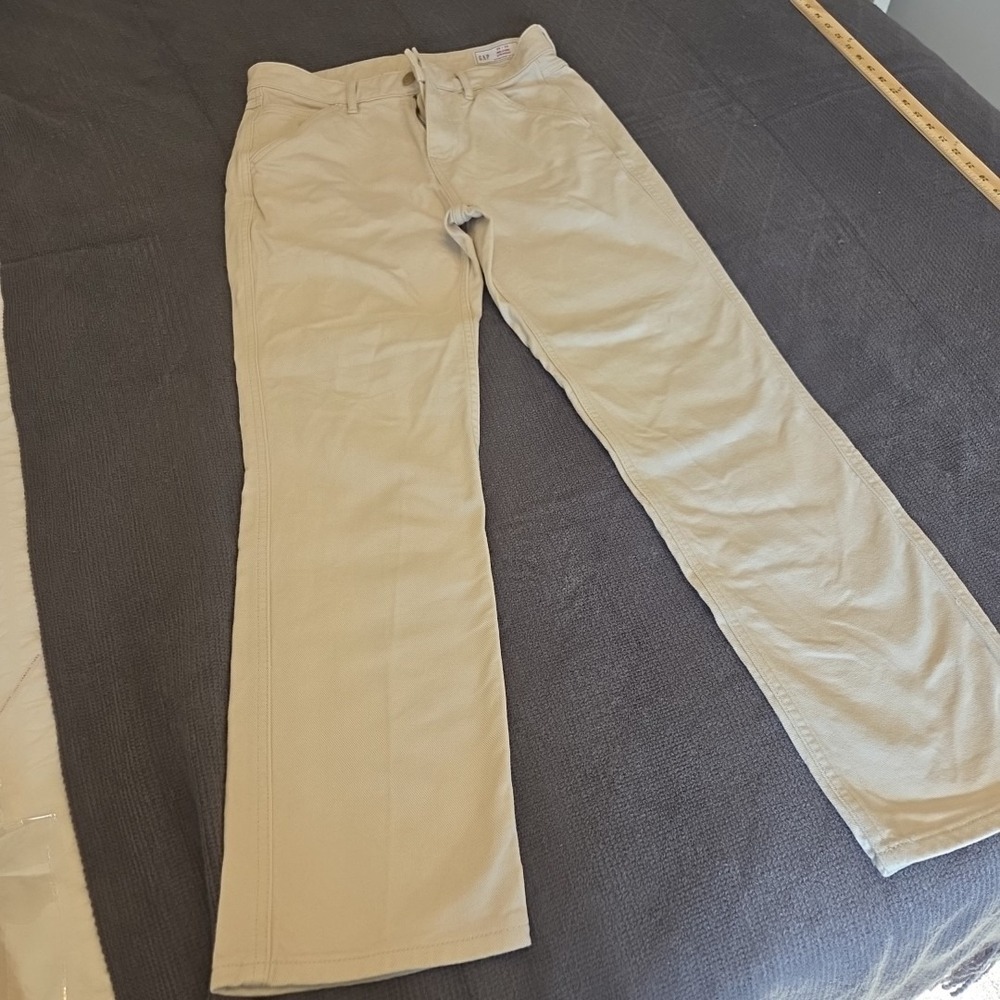 GAP Mens 28x30 Relaxed Straight Khaki Tan Cotton Twill Chino Pants Preppy Style